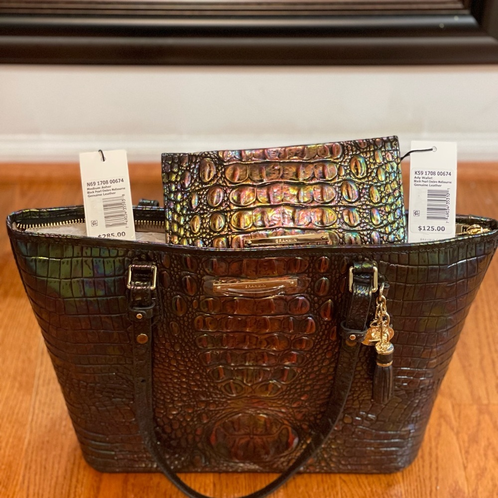NWT Black Pearl Ombre Medium Asher Tote & Ady Wallet
